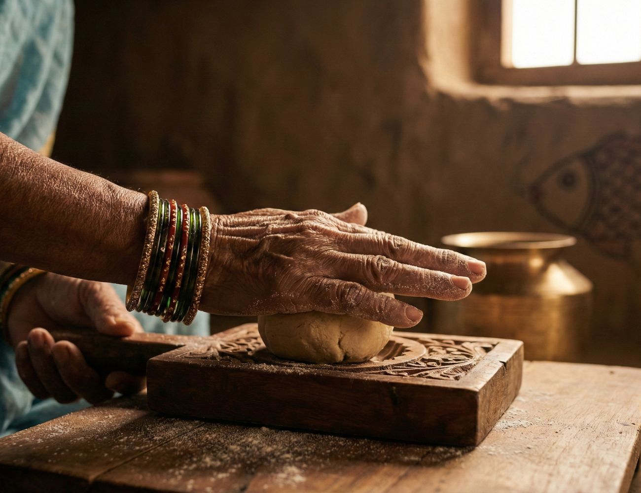 Traditional Mithila kitchen